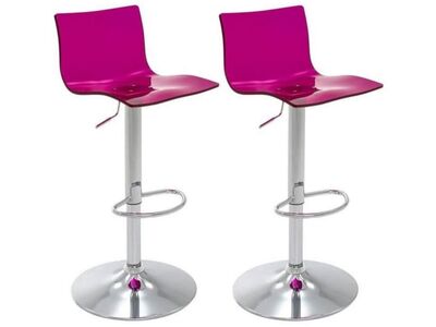 Pink Brage Living Acrylic Bar Stools with Mid Back