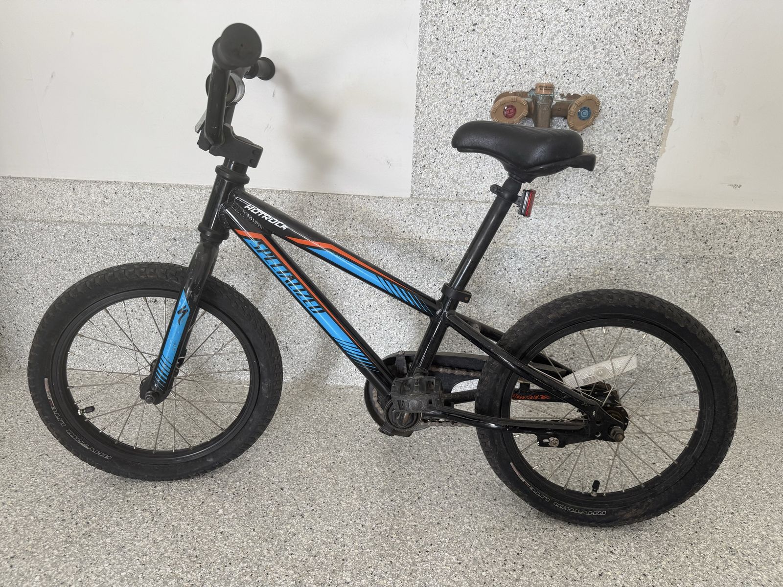 Specialized Hotrock 16" Kids' Bike - Black/Blue/Orange, Single Speed, Training Wheel Ready