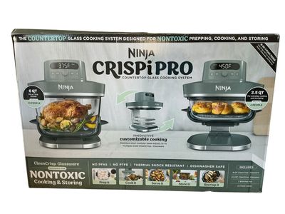 Ninja Crispi Pro Countertop Glass Cooking System - 6 Qt & 2.5 Qt, Nontoxic Cookware E75011993
