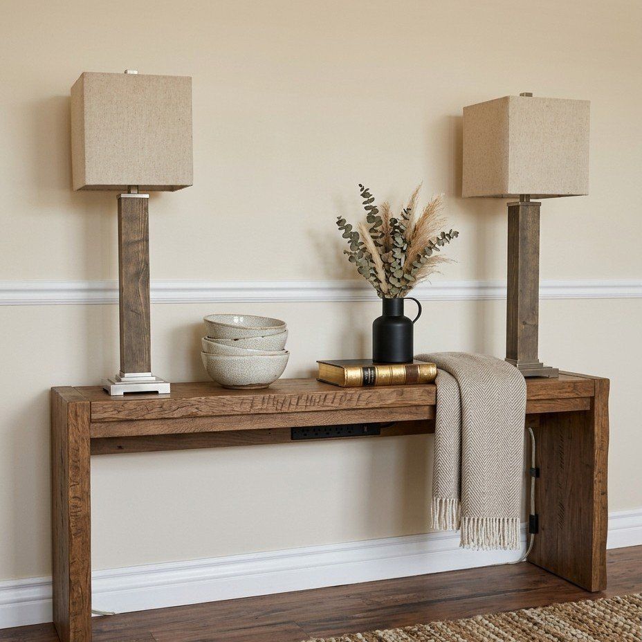 Uttermost Sandburg Wood Buffet Lamps | Pair