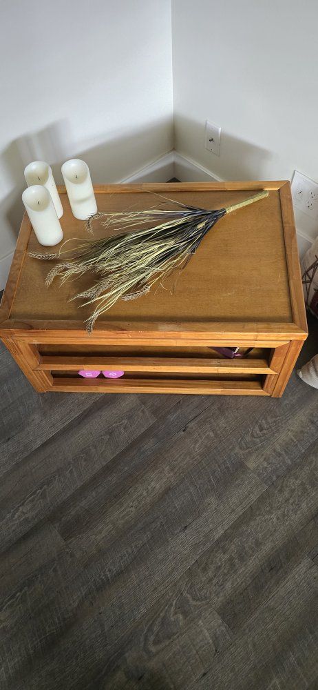 Wooden Coffee Table with Open Shelving Storage