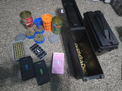 3D printed ammo boxes, ammo in a can, pistol holders