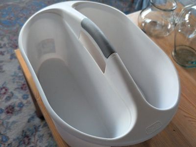 Sterilite White 2-Compartment Shower Caddy Tote with Handle
