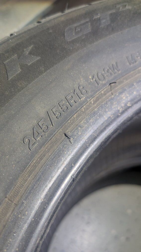 (2) Firestone Firehawk GT 245/55R18