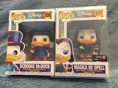 2017 Funko Pops "Duck Tales" Scrooge McDuck and Magica DeSpell Prices in the Description
