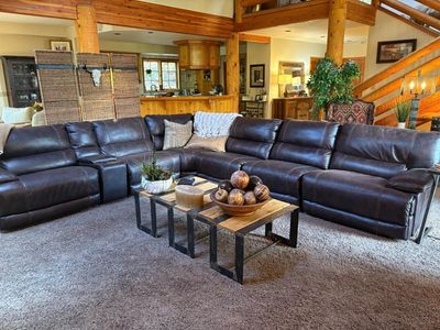 Quality furniture for 5BR home - indoor / outdoor: Large Leather Sofa with Double Recliner