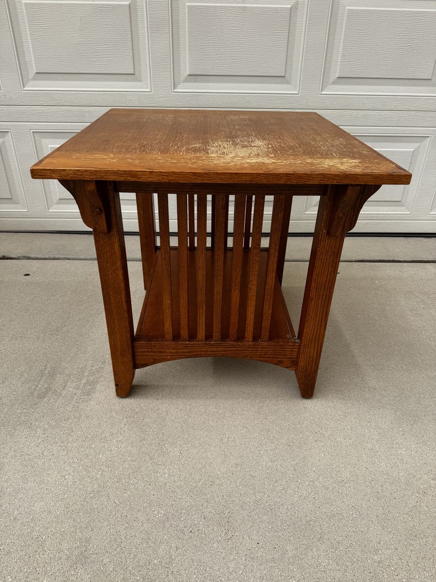 Mission Style Wood End Table - Craftsman/Arts & Crafts Accent Table with Storage