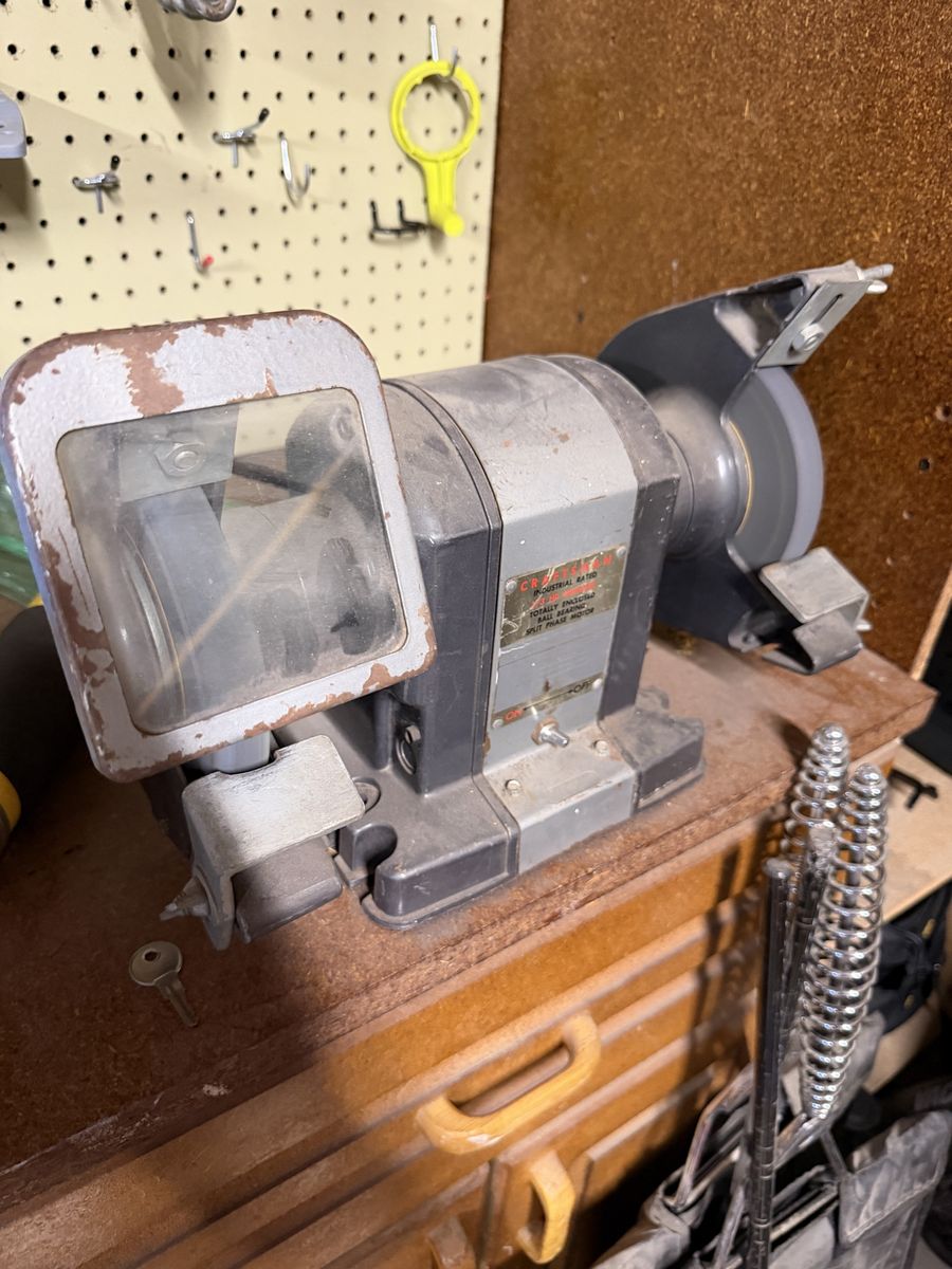 Vintage Craftsman Industrial Bench Grinder, 1/3 HP, Ball Bearing, 3450 RPM, Model 397.19440
