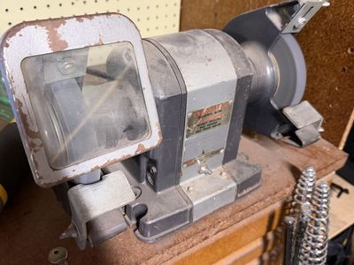 Vintage Craftsman Industrial Bench Grinder, 1/3 HP, Ball Bearing, 3450 RPM, Model 397.19440