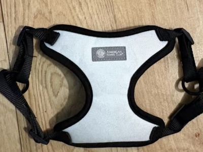 Padded Dog Harness - White and Black Adjustable Pet Vest