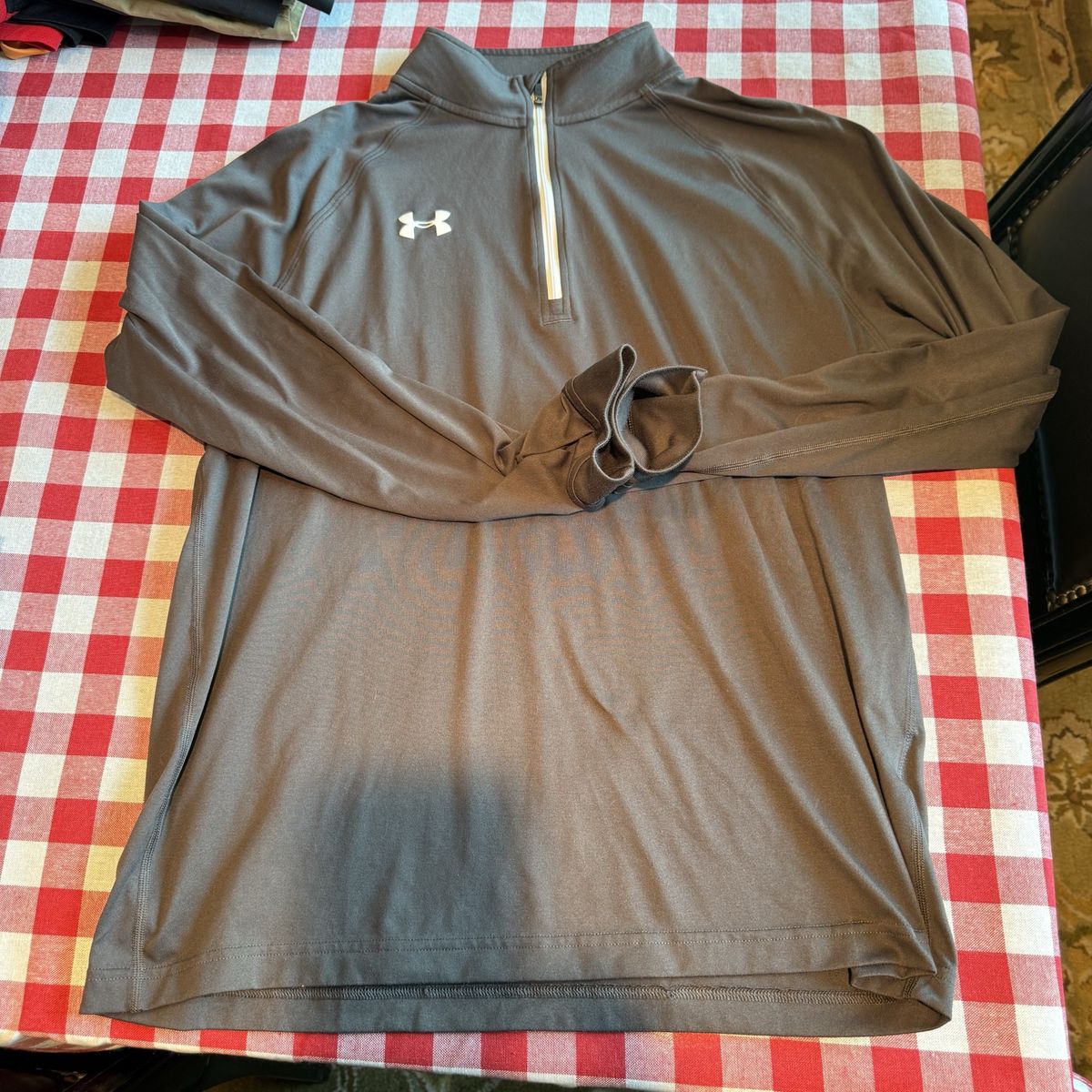 Under Armour Men's Loose Fit HeatGear 1/4 Zip Pullover Shirt Size Large Gray
