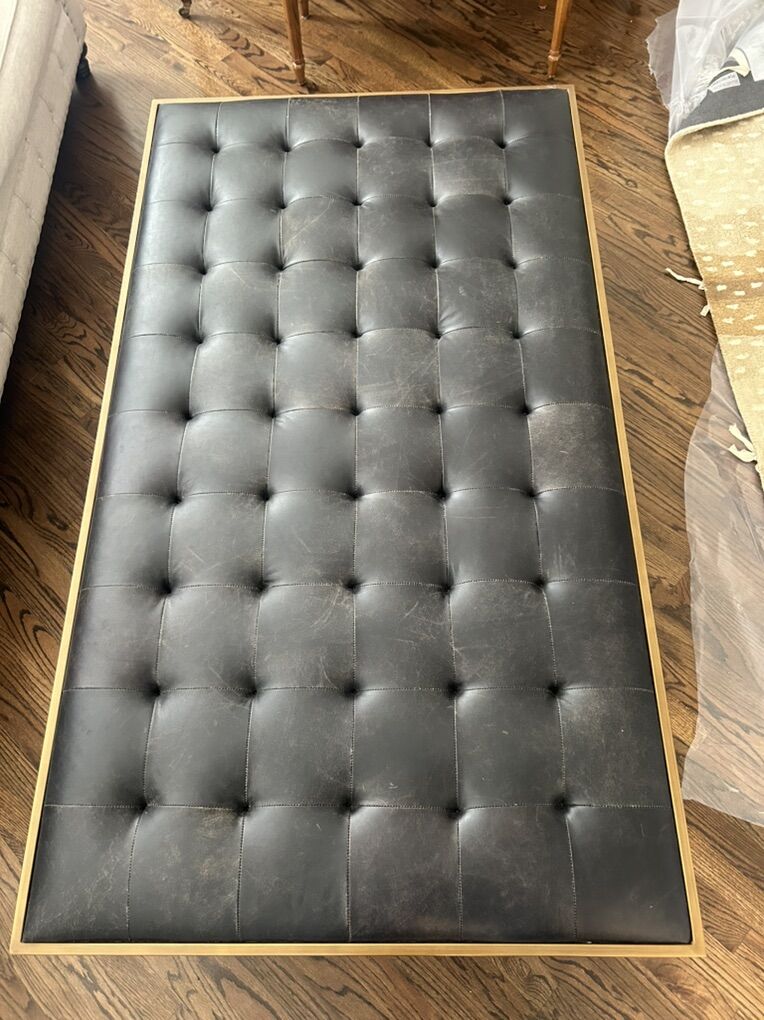 Tufted Leather Ottoman Coffee Table