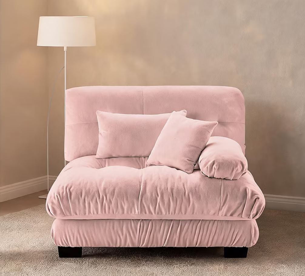 NEW! Armless Sofa Modern Rectanfular Unit for Living Room/Bedroom - Light Pink