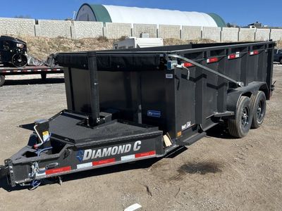 7x14 Diamond C LPT 207 Dump Trailer - 44" Sides - 15.5K GVWR - 14 Ply Tires, Long Arm Tarp