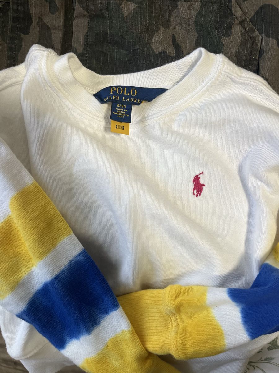 Polo Ralph Lauren Kids Striped Sleeve Crewneck Sweatshirt - Size 3T