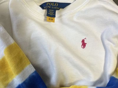 Polo Ralph Lauren Kids Striped Sleeve Crewneck Sweatshirt - Size 3T