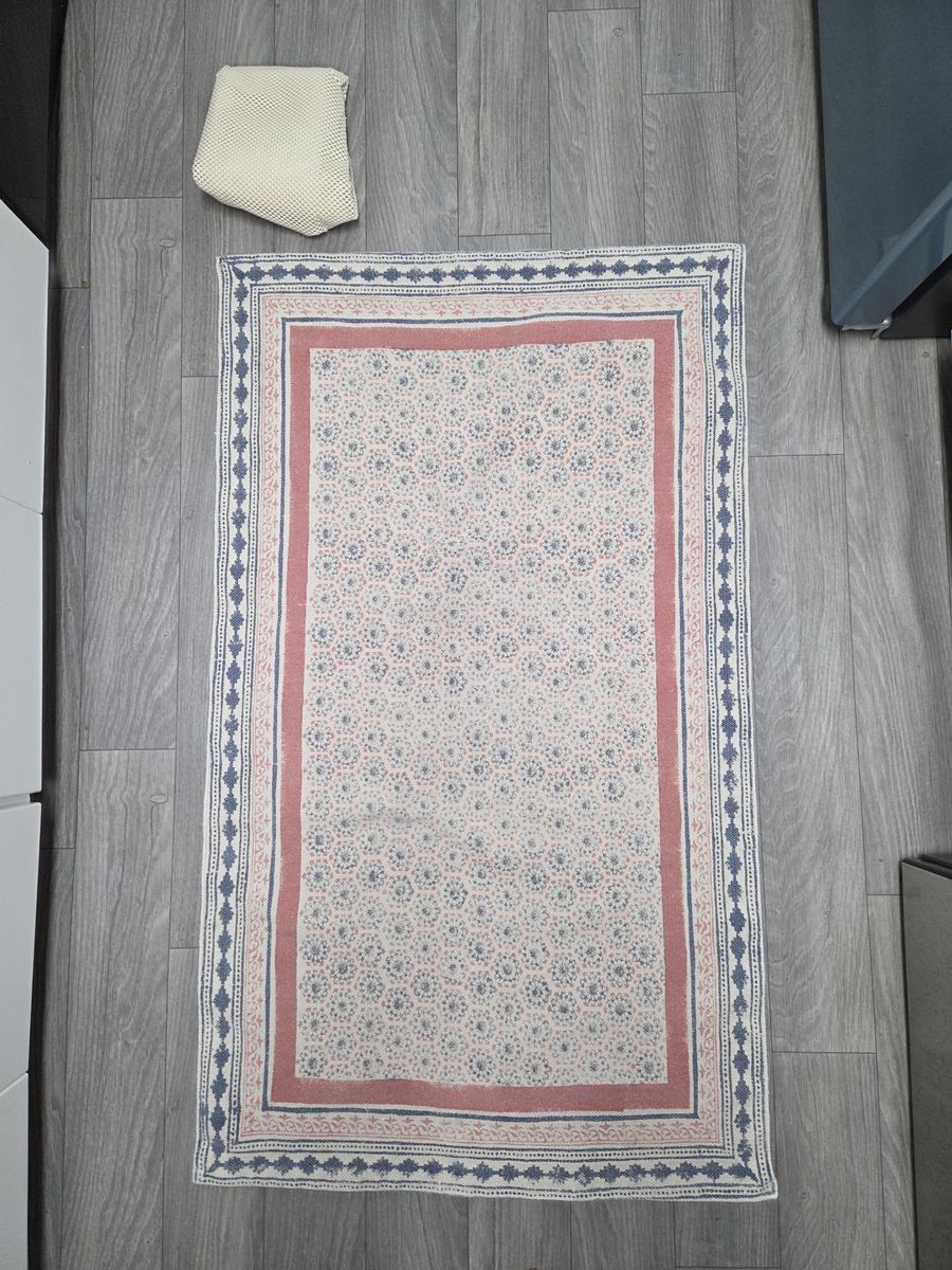 3' x 5' washable cotton rug with rug pad