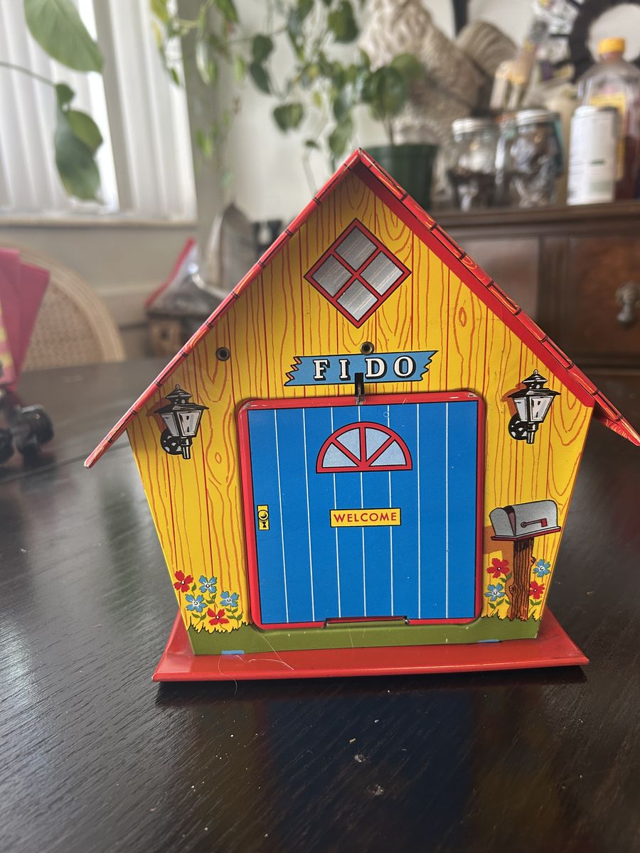Vintage Ohio Art "Fido's Musical Dog House" Tin Litho Toy - WORKS SMOOTHLY!