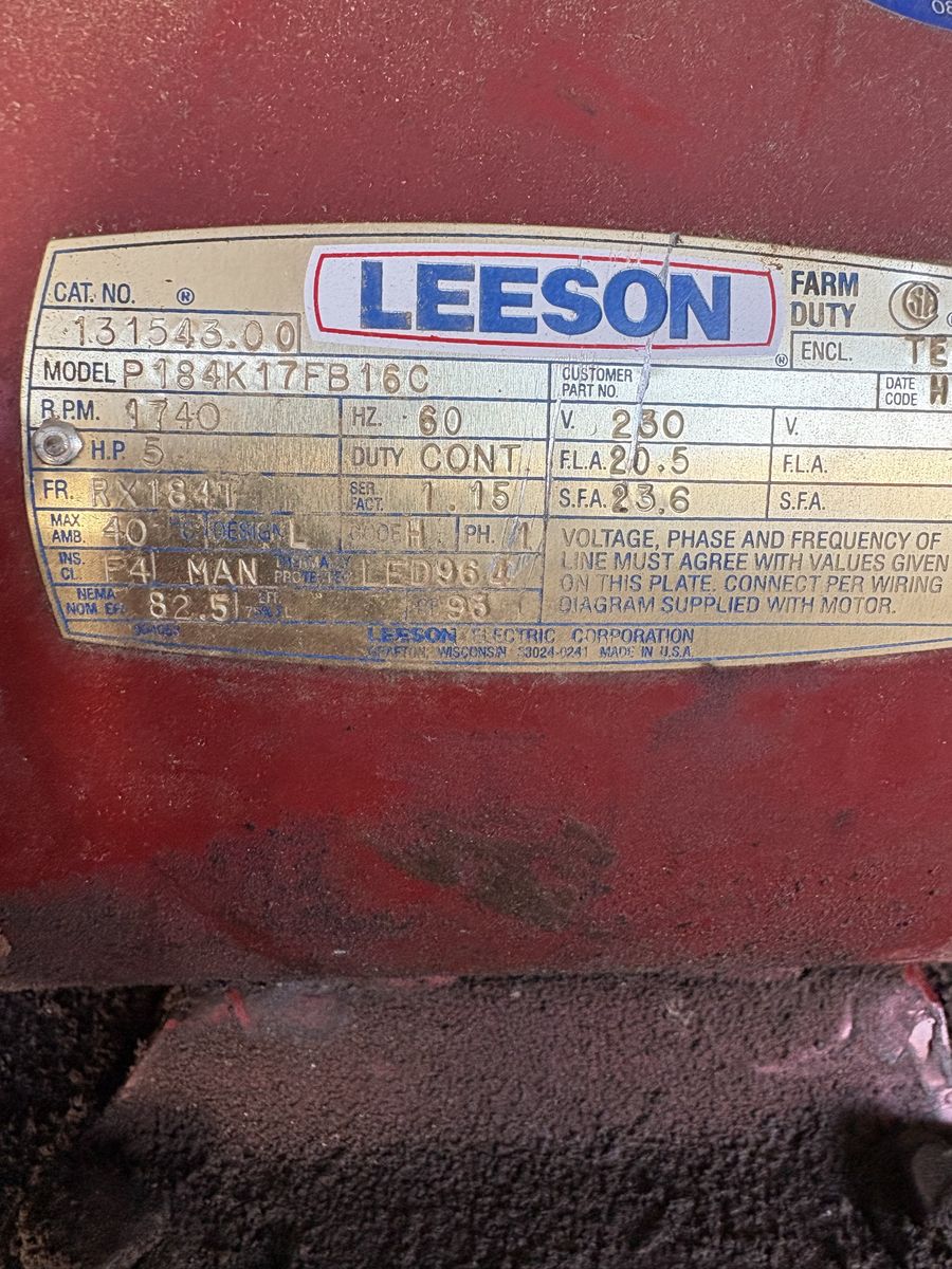 Industrial Heavy Duty Air Compressor with 5 HP Leeson Motor