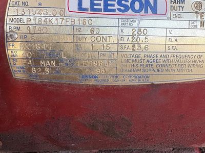 Industrial Heavy Duty Air Compressor with 5 HP Leeson Motor