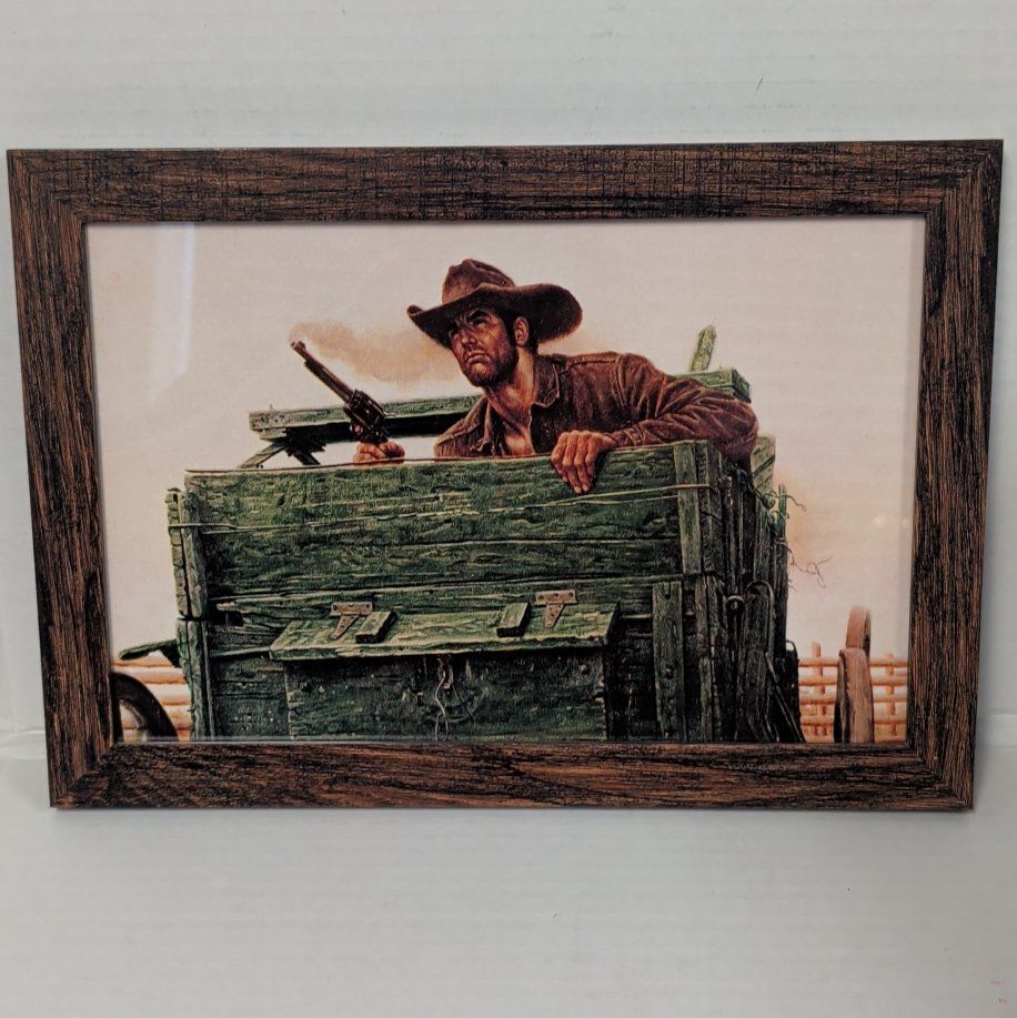 "The Sky-Liners" James Bama Framed 8x12 Western/Cowboy/Rustic L'Amour Art