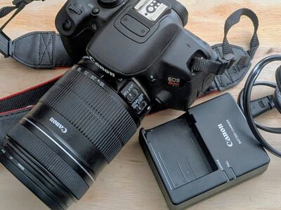 Canon T5i with 18-135 IS lens, battery, charger