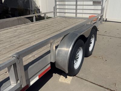 Tandem Axle Utility Trailer with Rear Ramp Gate 7x 18