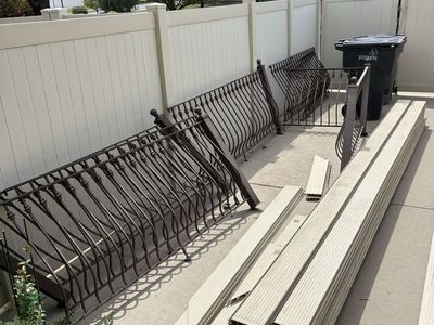 Vinyl deck planks and railing