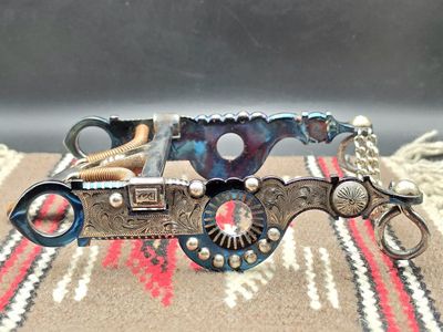 J.M. Capriola (Garcia) Blued Spade Bit With Sterling Silver Inlay