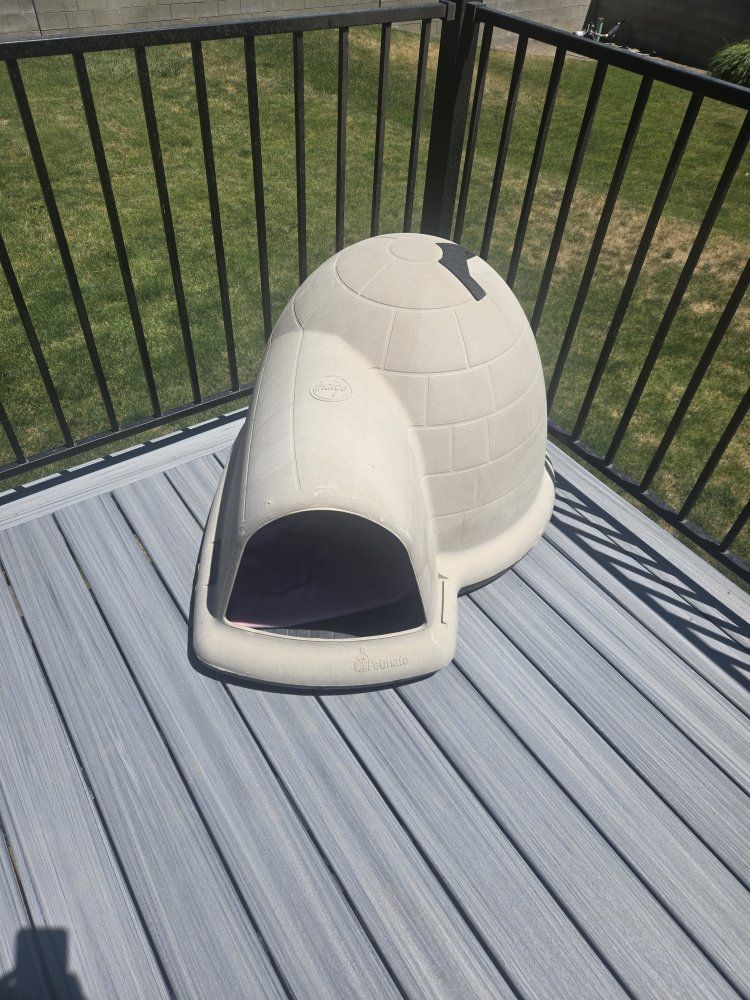 Petmate Indigo Igloo Dog House - Outdoor All-Weather Shelter Large