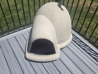Petmate Indigo Igloo Dog House - Outdoor All-Weather Shelter Large