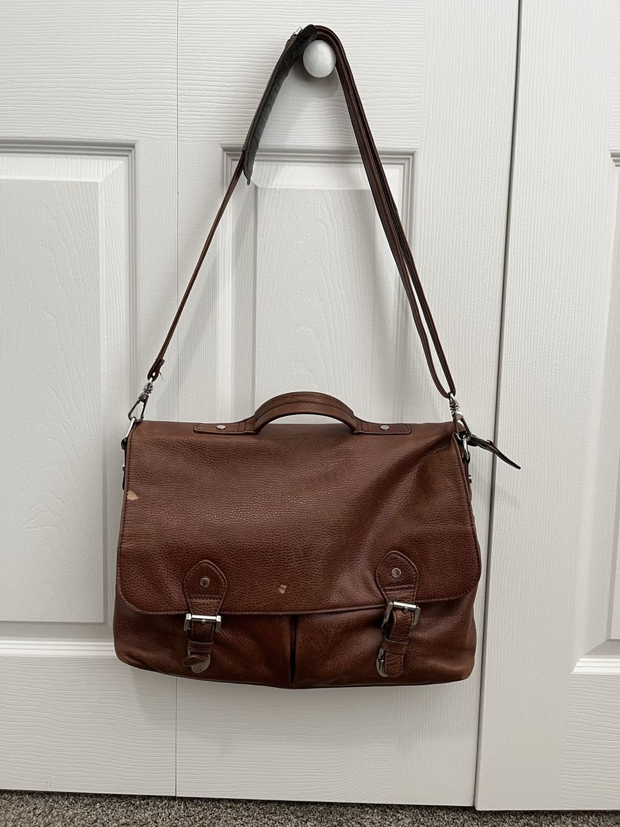 Beckett Simonon leather satchel/briefcase in tan/brown