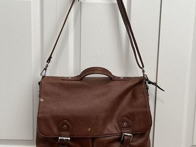 Beckett Simonon leather satchel/briefcase in tan/brown