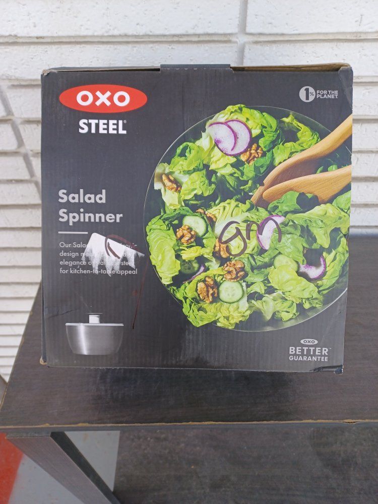 OXO Steel Salad Spinner - Durable Stainless Steel Design for Easy Salad Prep