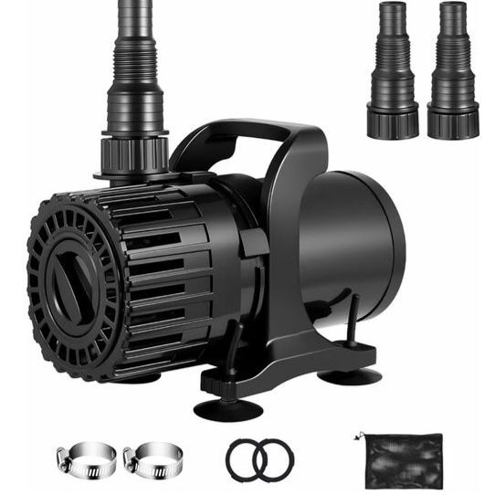 Adjustable Pond Pump 600–1800 GPH 100W Submersible