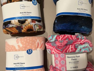 Mainstays Anti-Pill & Heavenly Plush Fleece Fabric Precut 1.5 Yards, 4-Pack Assorted Patterns