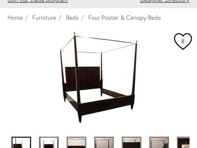 Bassett Furniture Mahogany Canopy Queen Bed - Contemporary Traditional Style