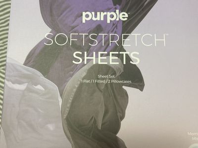Purple SoftStretch King/Cal King Sheet Set - 4-Way Stretch, Soft & Cool Bamboo-Based Material
