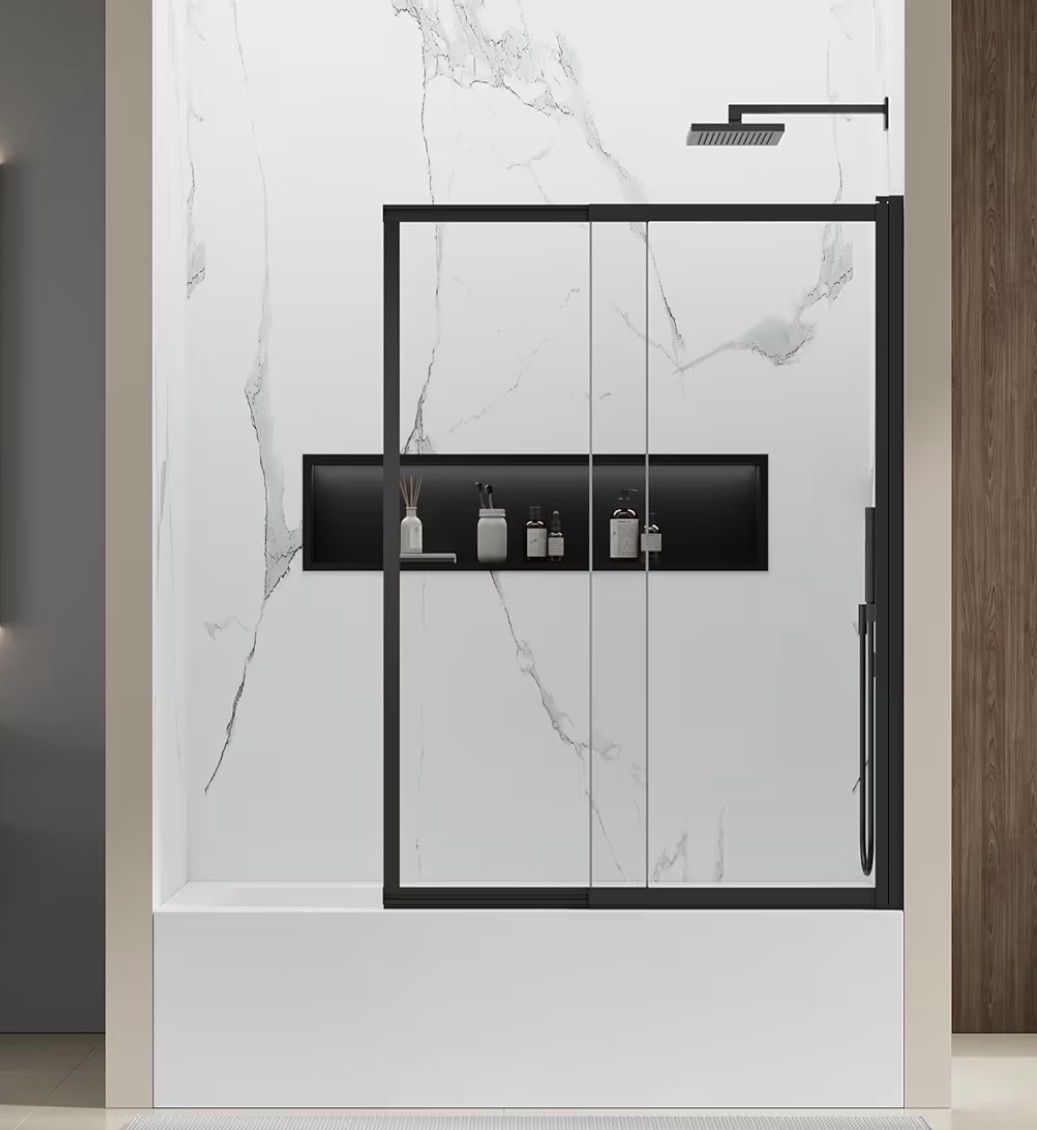 Bathtub Shower Door 3/16 in (5mm) Tempered Glass