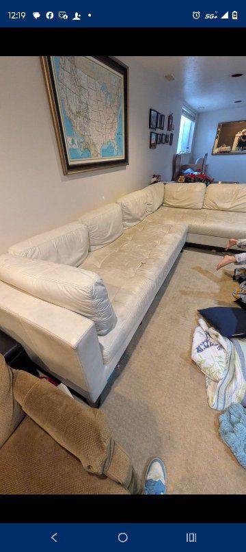 White L-Shaped Sectional Sofa Comfortable