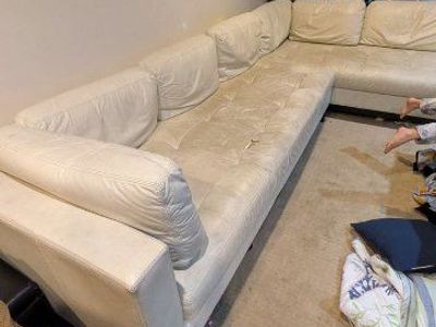 White L-Shaped Sectional Sofa Comfortable
