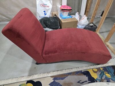 Red Microfiber Chaise Lounge