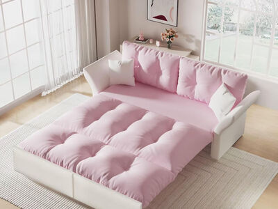 Pink Foldable Sofa Bed