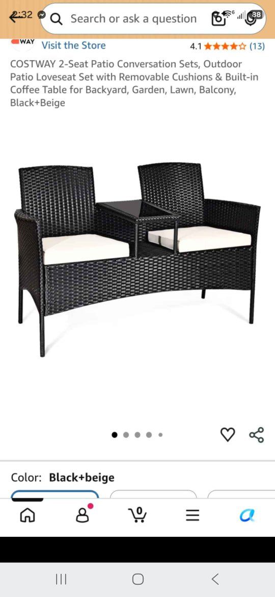 2-Seat Patio Loveseat Set