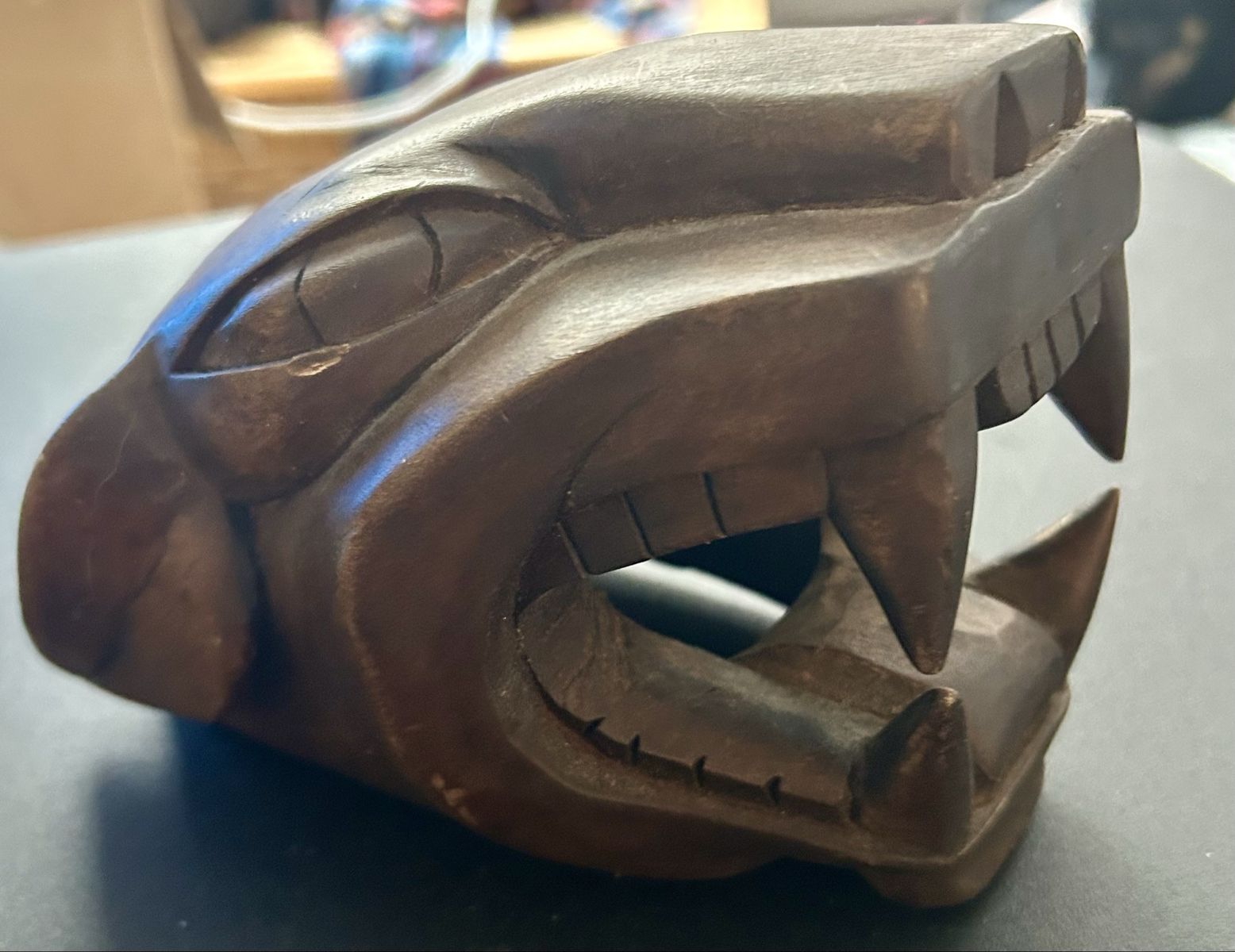 Vintage Hand-Carved Wooden Jaguar/ Black Panther