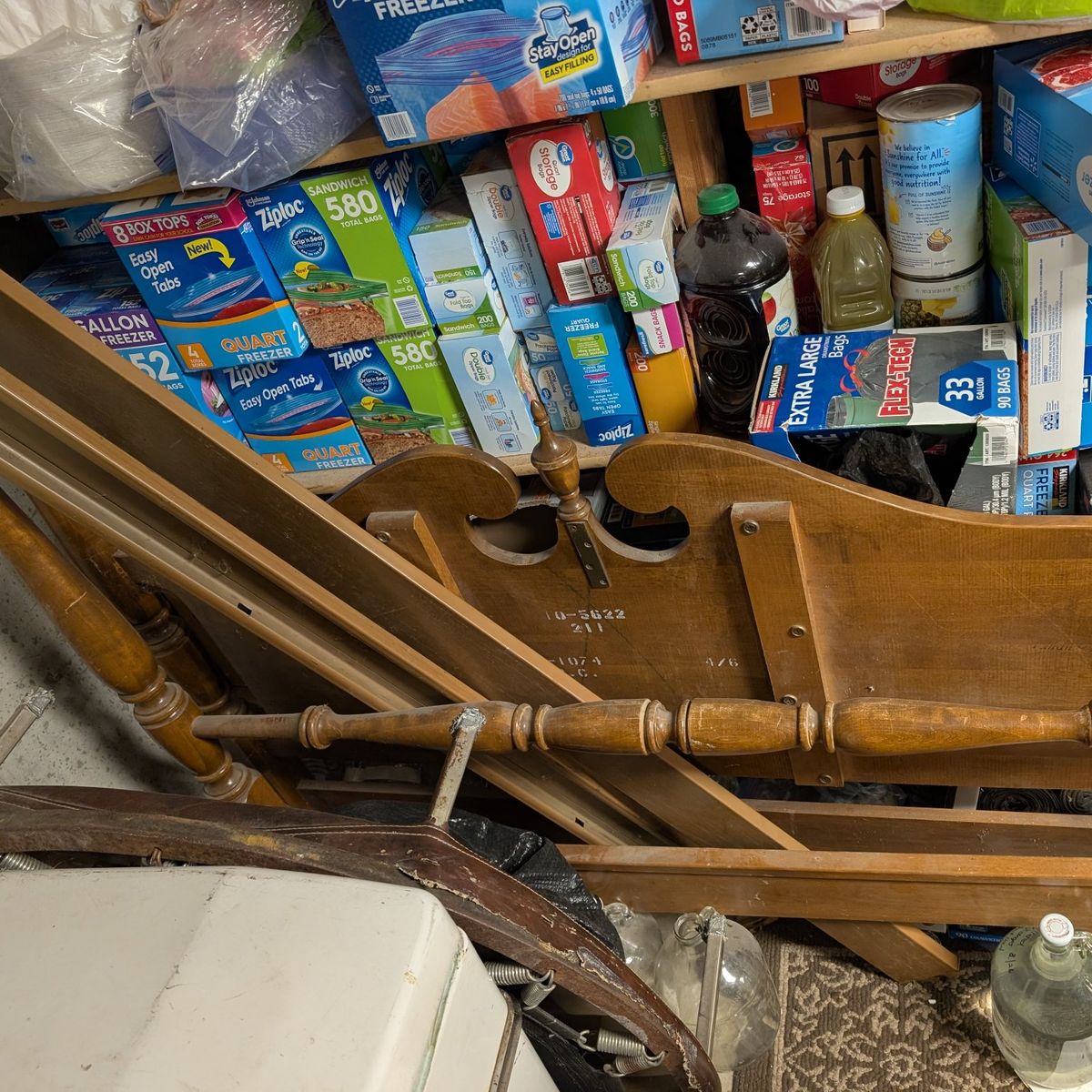 Wooden Queen Bed Frame -  strong metal rails