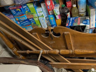 Wooden Queen Bed Frame - strong metal rails