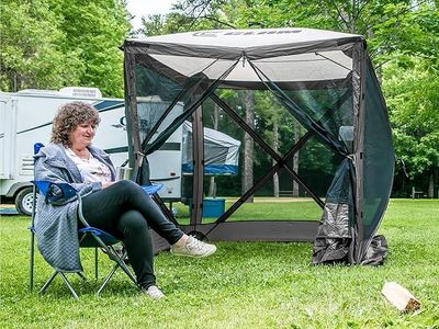 CLAM Quick-Set Pop Up Screen Tent, Traveler, 6 x 6 ft, Instant Setup Gray Portable