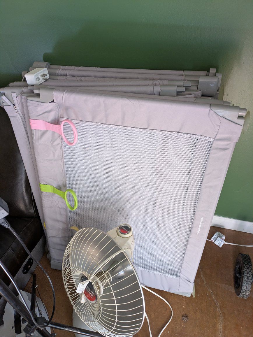Foldable Playpen Playard with Mesh Sides and Standing Assist Handles - Portable Baby Enclosure