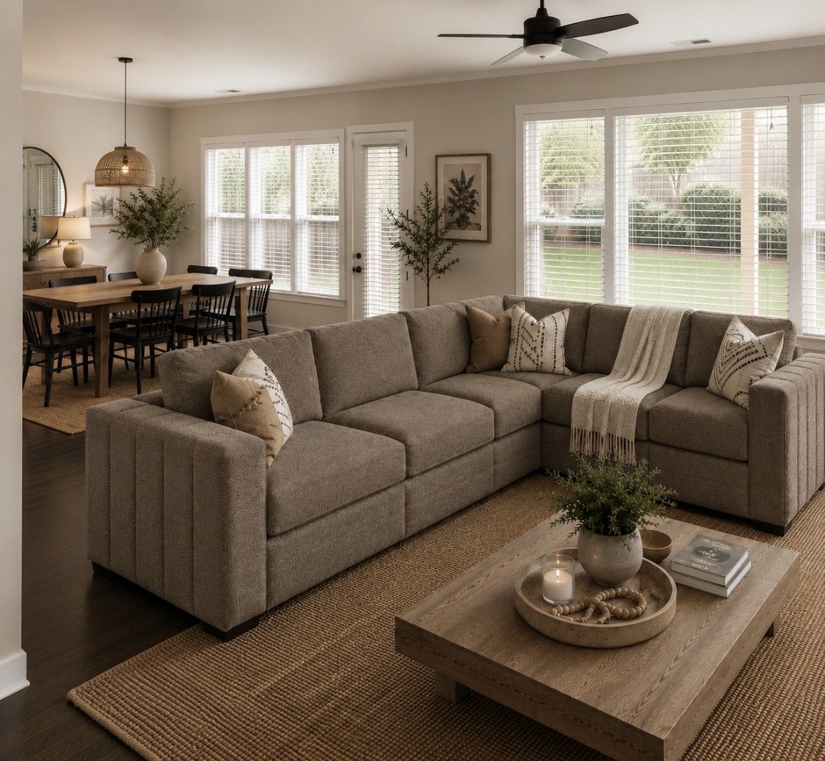 Lovesac Sactional in Venetian Taupe Corded Velve